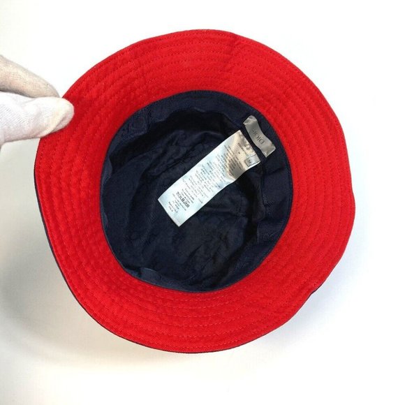 DIOR Embroidery Taiga patch Kenny scharf Bucket hat cotton blue